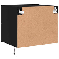 Comodino a Parete con Luci LED Nero 836814