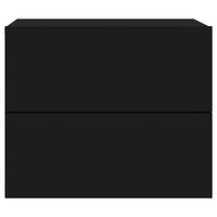 Comodini a Parete con Luci LED 2 pz Neri 836815