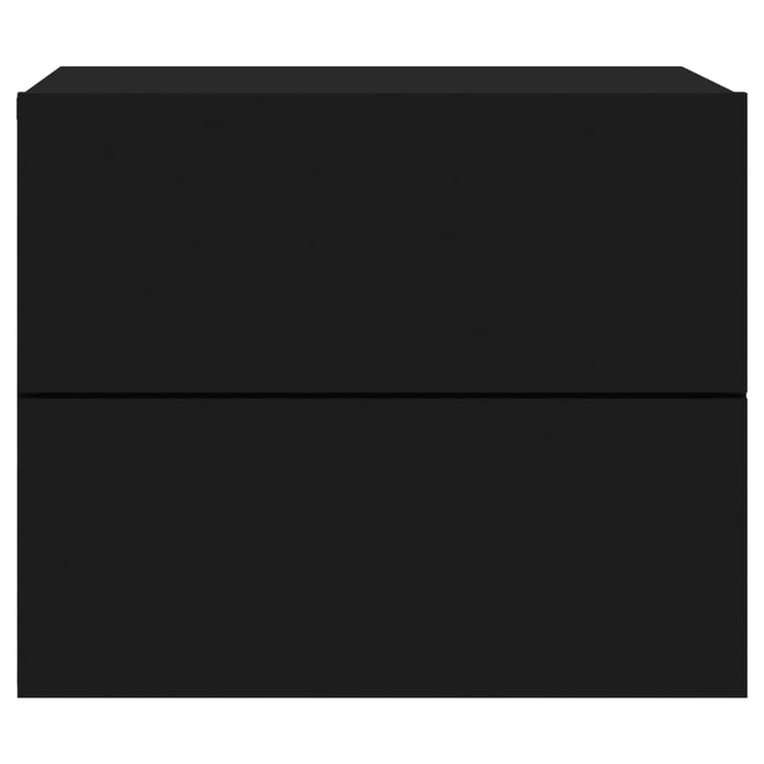 Comodini a Parete con Luci LED 2 pz Neri 836815