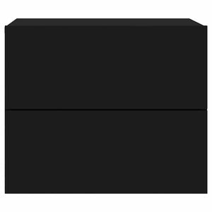 Comodini a Parete con Luci LED 2 pz-Set di 2 Tavolino da notte Neri 275356