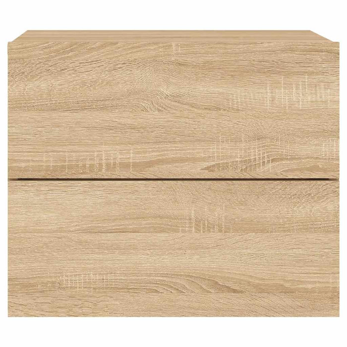 Comodino a Parete-Tavolino da notte con luci LED Rovere Sonoma