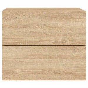 Comodino a Parete con luci LED Rovere Sonoma 836816