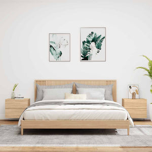 Comodini a Parete con luci LED 2 pz-Set di 2 Tavolino da notte Rovere Sonoma 686442