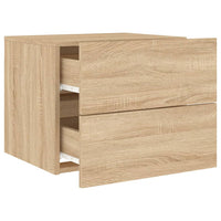 Comodini a Parete con luci LED 2 pz Rovere Sonoma 836817