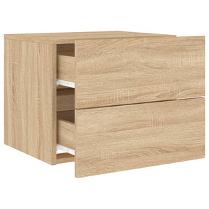Comodini a Parete con luci LED 2 pz Rovere Sonoma 836817
