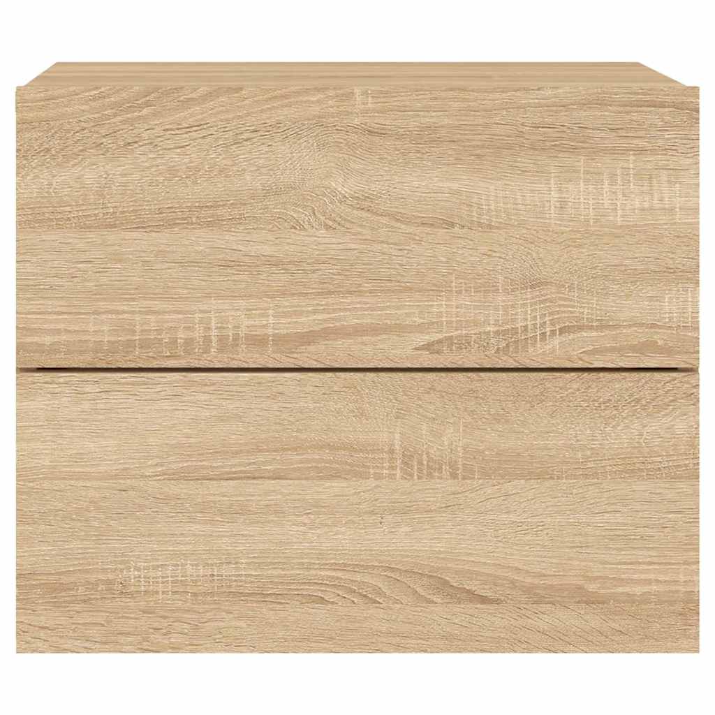 Comodini a Parete con luci LED 2 pz Rovere Sonoma 836817