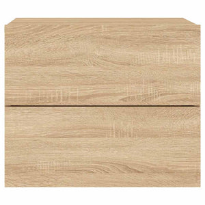 Comodini a Parete con luci LED 2 pz Rovere Sonoma 836817