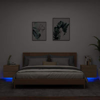 Comodini a Parete con luci LED 2 pz Rovere Sonoma 836817