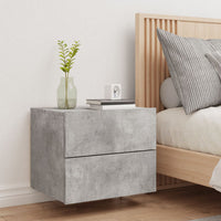 Comodino a Parete con Luci LED Grigio Cemento 836818