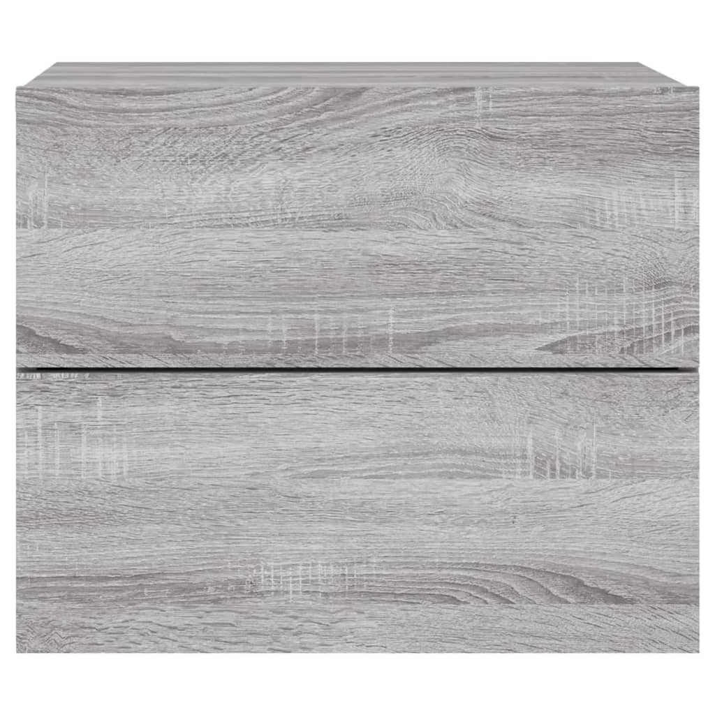 Comodino a Parete con luci LED Grigio Sonoma 836822