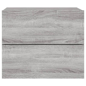 Comodino a Parete con luci LED Grigio Sonoma 836822