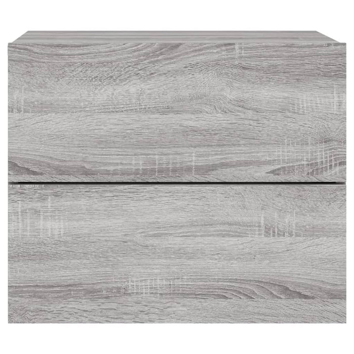 Comodino a Parete con luci LED Grigio Sonoma 836822