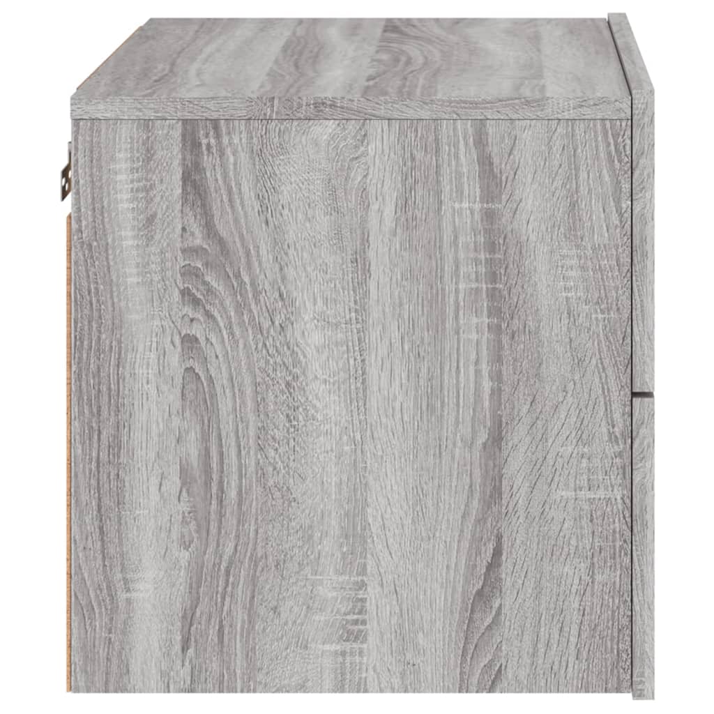 Comodino a Parete con luci LED Grigio Sonoma 836822