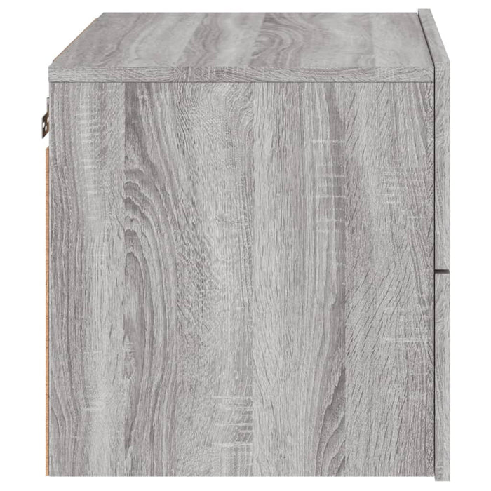 Comodino a Parete con luci LED Grigio Sonoma 836822