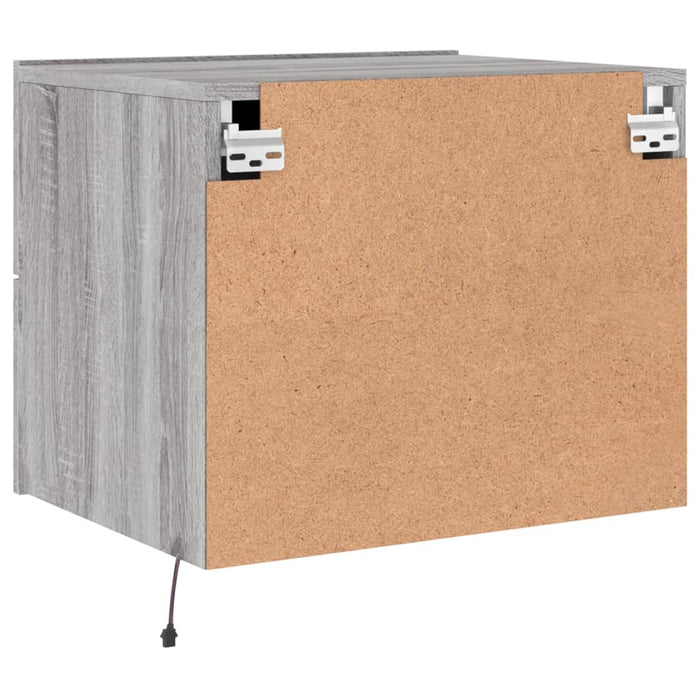 Comodino a Parete con luci LED Grigio Sonoma 836822