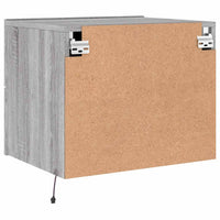 Comodino a Parete con Luci LED-Tavolino da notte sospeso Grigio Sonoma 316426