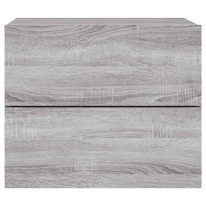 Comodini a Parete con luci LED 2 pz-Set di 2 Tavolino da notte Grigio Sonoma 726277