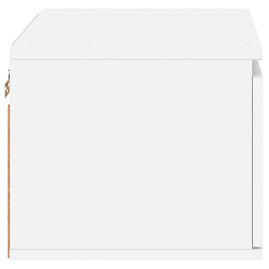 Comodino a Parete-Tavolino da notte con Luci LED Bianco 811575