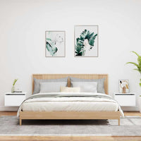 Comodini a Parete con Luci LED 2 pz Bianchicod mxl 108962