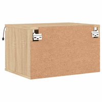 Comodino a Parete con Luci LED-Tavolino da notte sospeso Rovere Sonoma 874297