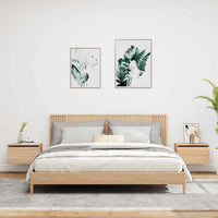 Comodini a Parete con luci LED 2 pz Rovere Sonoma 836831