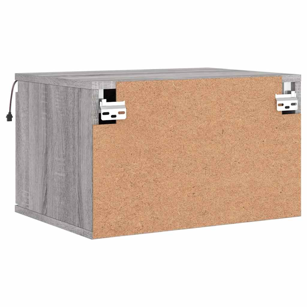 Comodino a Parete con luci LED Grigio Sonoma 836836