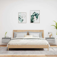 Comodini a Parete con luci LED 2 pz-Set di 2 Tavolino da notte Grigio Sonoma 625487