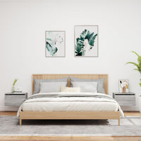 Comodini a Parete con luci LED 2 pz Grigio Sonoma 836837