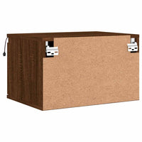 Comodino a Parete con luci LED Rovere Marrone 836838