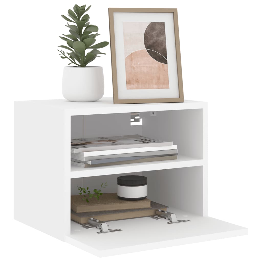 Mobile TV a Parete Bianco 40x30x30 cm in Legno Multistrato 836840