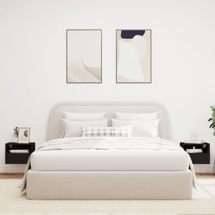 Mobili TV a Parete 2pz Neri 40x30x30 cm in Legno Multistrato 836843