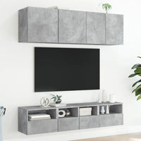 Mobili TV Muro 2pz Grigio Cemento 40x30x30 cm Legno Multistrato 836847