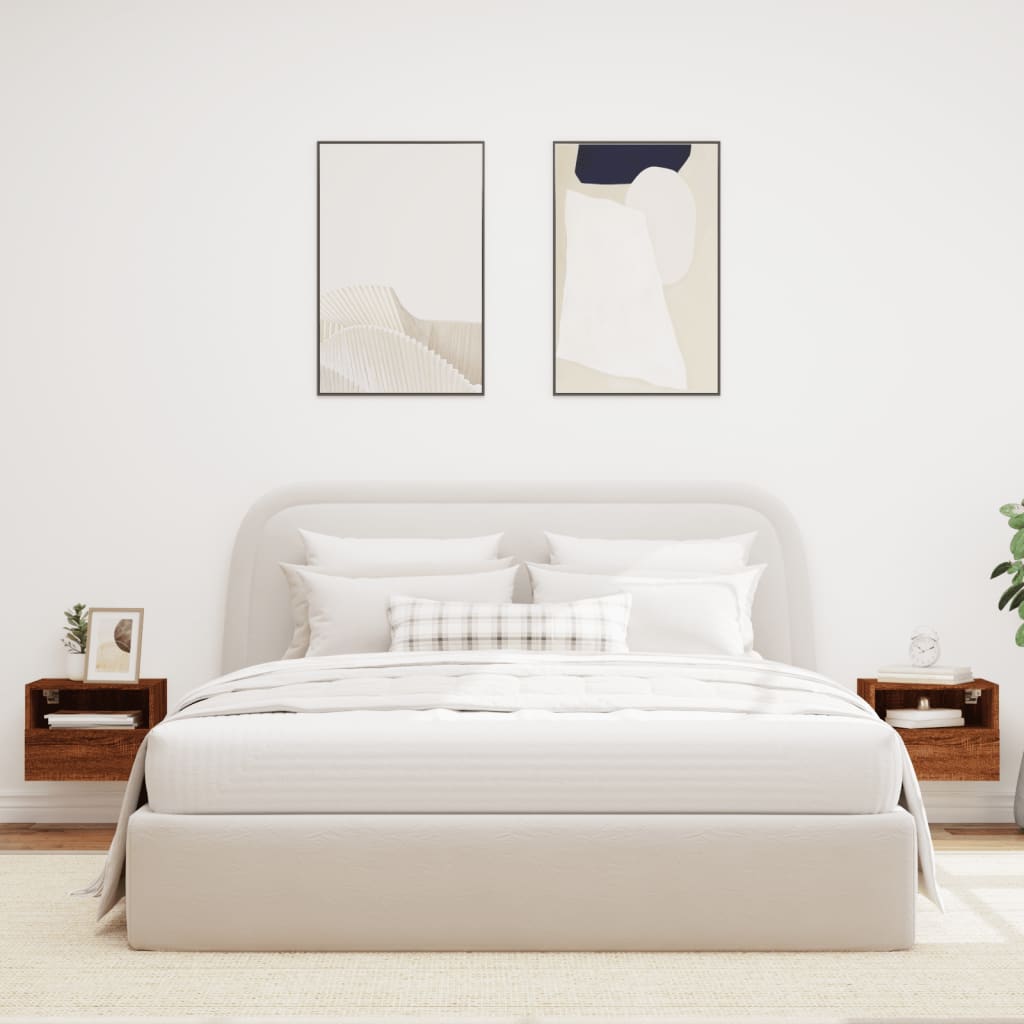 Mobili TV Muro 2 pz Rovere Marrone 40x30x30cm Legno Multistratocod mxl 86110