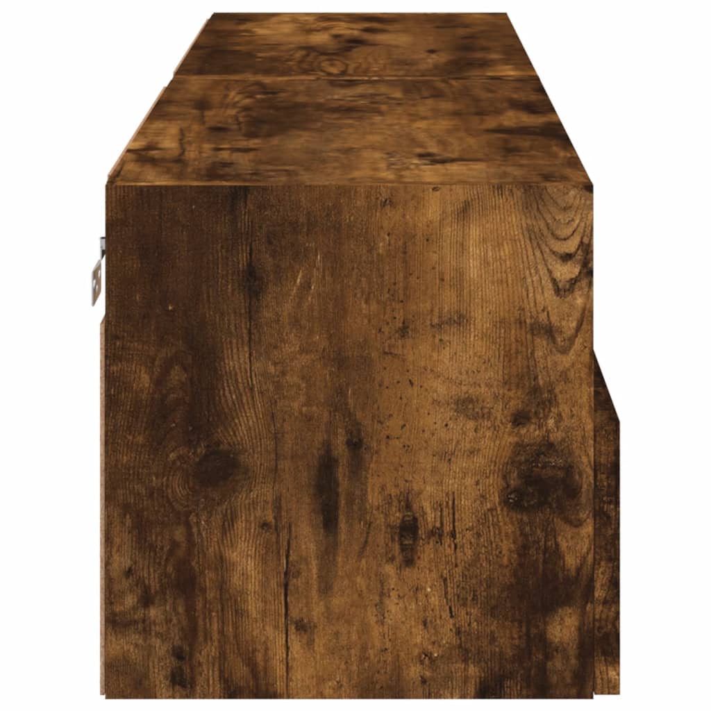 Mobili TV a Muro 2 pz Rovere Fumo 60x30x30 cm Legno Multistrato 836863