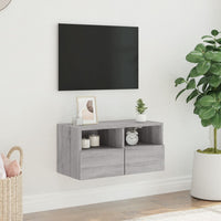 Mobile TV a Parete-Mobile TV a Muro Grigio Sonoma 60x30x30 cm Legno Multistrato
