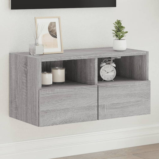 Mobile TV a Parete-Mobile TV a Muro Grigio Sonoma 60x30x30 cm Legno Multistrato
