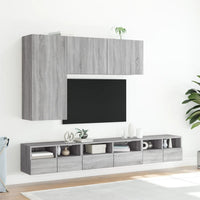 Mobili TV Muro 2pz Grigio Sonoma 60x30x30 cm Legno Multistrato 836865