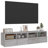 Mobili TV Muro 2pz Grigio Sonoma 60x30x30 cm Legno Multistrato 836865