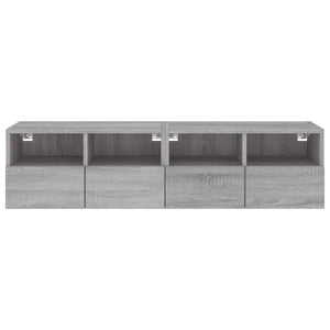 Mobili TV Muro 2pz Grigio Sonoma 60x30x30 cm Legno Multistrato 836865