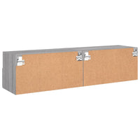 Mobili TV Muro 2pz Grigio Sonoma 60x30x30 cm Legno Multistrato 836865