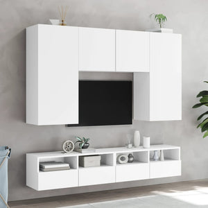 Mobile TV a Parete Bianco 80x30x30 cm in Legno Multistrato 836868