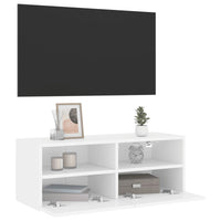 Mobile TV a Parete Bianco 80x30x30 cm in Legno Multistrato 836868
