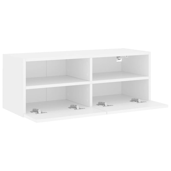 Mobile TV a Parete Bianco 80x30x30 cm in Legno Multistrato 836868