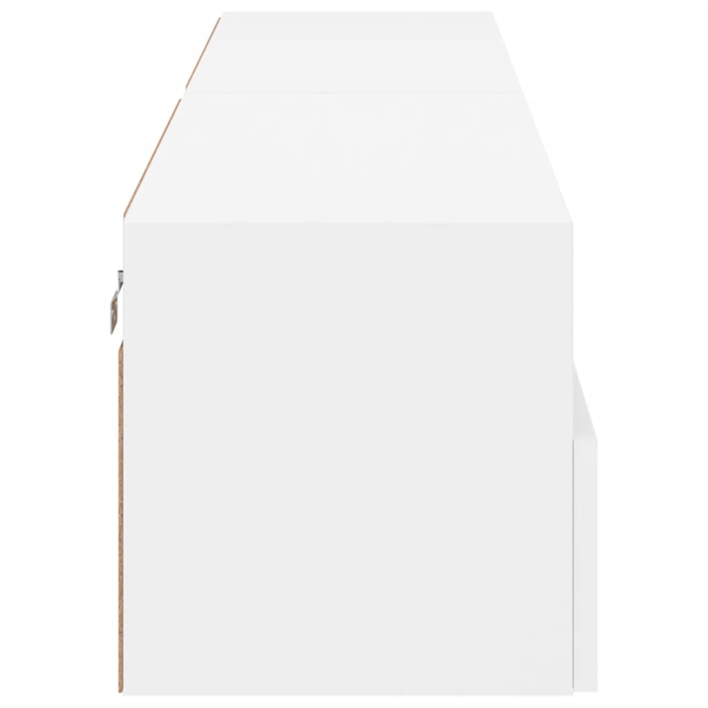 Mobili TV a Parete 2pz Bianchi 80x30x30 cm in Legno Multistrato 836869
