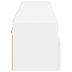 Mobili TV a Parete 2pz Bianchi 80x30x30 cm in Legno Multistrato 836869