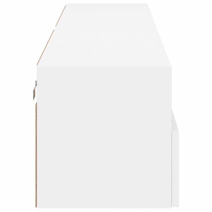 Mobili TV a Parete 2pz Bianchi 80x30x30 cm in Legno Multistrato 836869