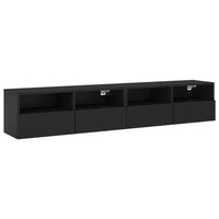 Mobili TV a Parete 2 pz Neri 80x30x30 cm in Legno Multistrato 836871