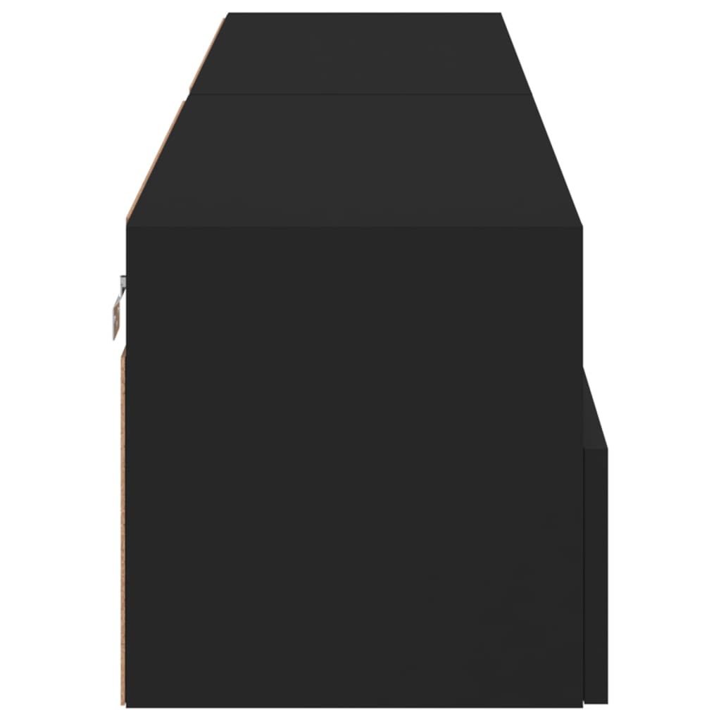 Mobili TV a Parete 2 pz Neri 80x30x30 cm in Legno Multistrato 836871