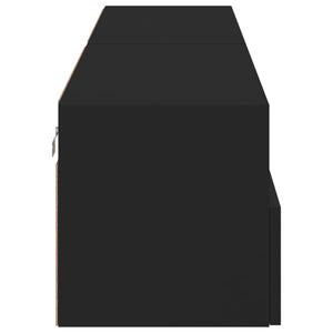 Mobili TV a Parete 2 pz Neri 80x30x30 cm in Legno Multistrato 836871