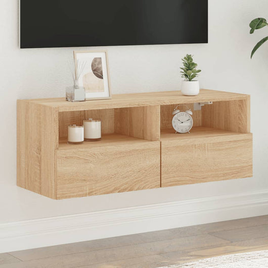 Mobile TV a Parete-Mobile TV a Muro Rovere Sonoma 80x30x30 cm Legno Multistrato
